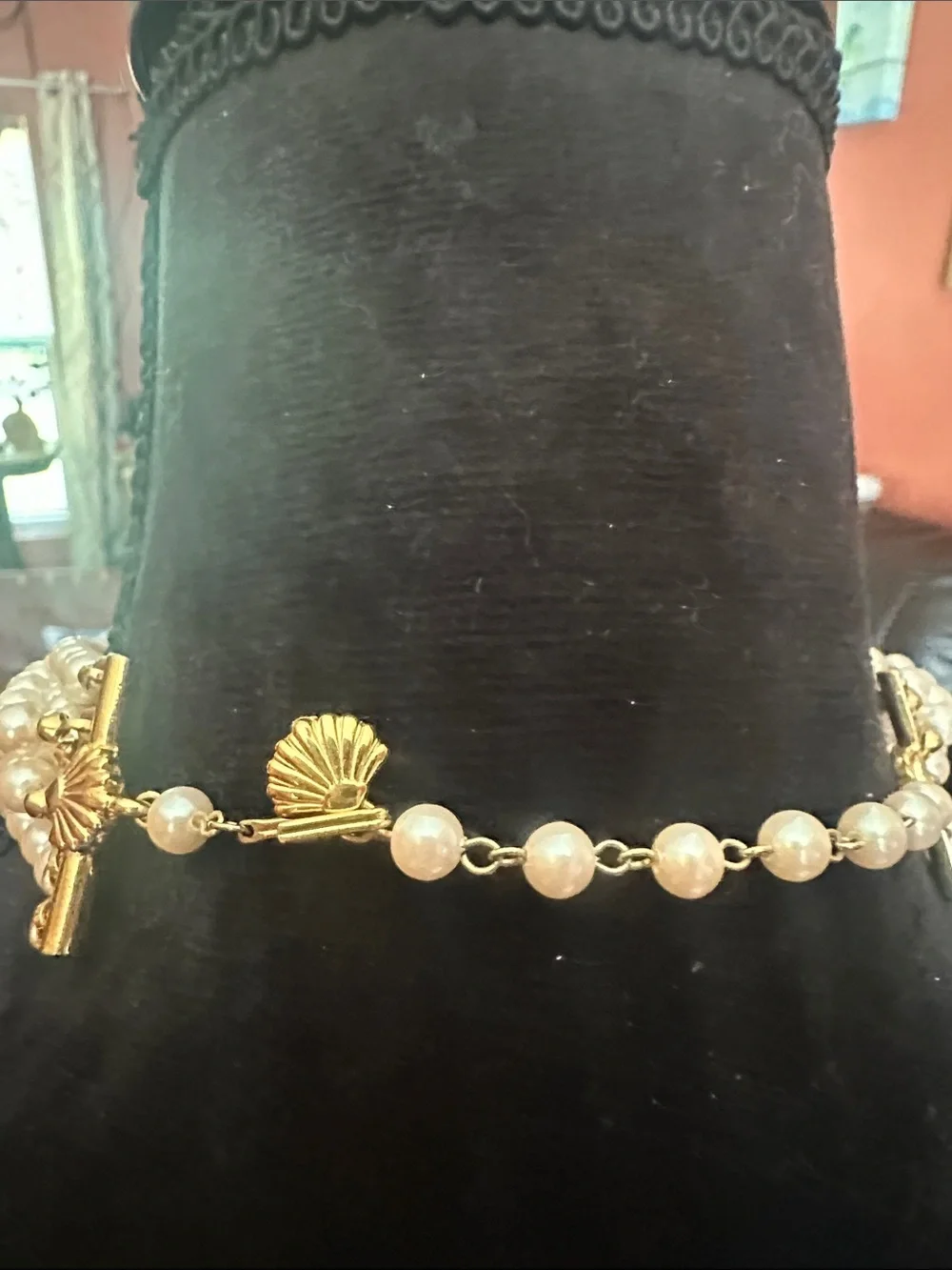 Vintage Multi-Strand Pearl Choker Necklace - Cream Pearlescent